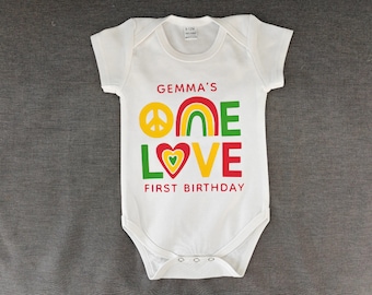 Customized One Love Birthday Onesie – Jamaica Outfit, Reggae Romper