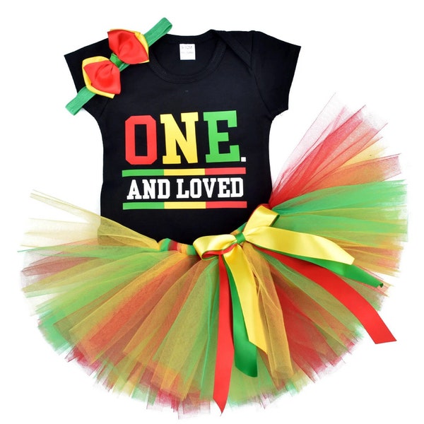 Baby/ Toddler Jamaica Tutu- rasta bob marley Outfit - Cake smash outfit - baby 1st birthday outfit- girl one and loved outfit - baby tutu -