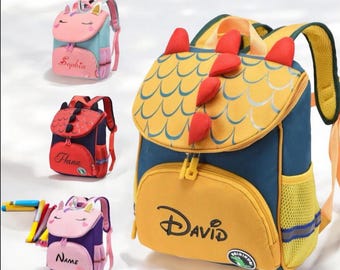 Personalized Toddler Backpack – Dinosaur or Unicorn Schoolbag