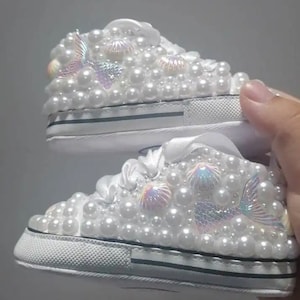 Toddler Baby girl white bling canva Shoes- customized name shoes baby Shower Gift Shoes Baby birthday gift Shoes -Baby 1st sneaker