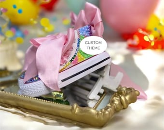 Personalized Toddler Girl Bling Pearl Shoes: Birthday Gift- Melon Shoes- custom bride sneakers-Name Sneakers