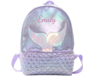 Personalized Kids/Toddler backpack -schoolbag- customized bag- kids bag- mermaid bag- girl school bag