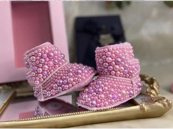 Baby Toddler Customized Blinged Croc Slides Rhinestone Crocs