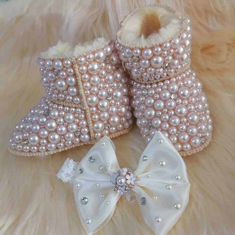 Newborn Baby Girl Bling Rhinestone Shoes - Crib Shoes- Baby Snow Boots ...