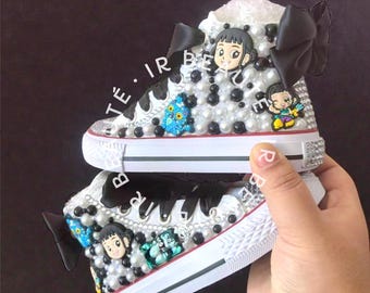 Toddler girl Kids bling pearl custom Kpop Shoes customized name shoes Birthday Shoes- 1st Birthday Shoes- birthday sneakers- zoe sneakers