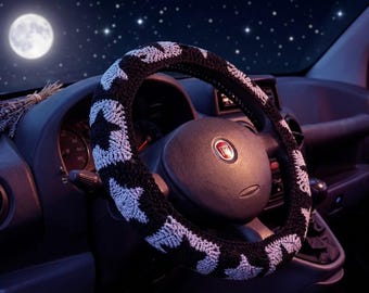 Whitchy Car Accessories and Whimsical Car Decor, Gothic Steering Wheel Cover - Whimsigoth Aesthetic Car interior,  Witch Gift for Halloween