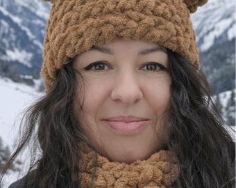 Cagoule en tricot Masque de ski Cagoule avec oreilles Masque complet Bonnet femme hiver Populaire en ce moment Bonnet lapin Tricots de bonnets E Vêtements fille Cadeaux ski