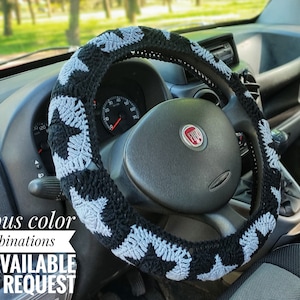 Coprivolante a forma di stella per donna, accessori carini per auto stile boho, coprivolante per auto, copricintura di sicurezza, auto estetica, prodotto in Ucraina, regalo