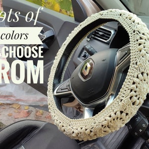 Car Accessories for Women Crochet Steering Wheel Cover Boho