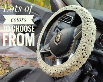 Car accessories for women Crochet steering wheel cover boho Popular right now Cute car Aesthetic decor Gift for mom