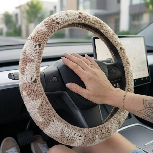 Funda de volante con forma de estrella para mujer, bonitos accesorios bohemios para coche, posavasos para coche, funda para cinturón de seguridad, coche estético, hecho en Ucrania, vendedor, regalo