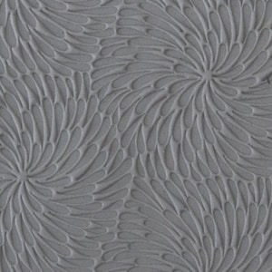 May include: A gray textured background with a repeating pattern of swirling, overlapping ovals. The pattern creates a sense of movement and depth.