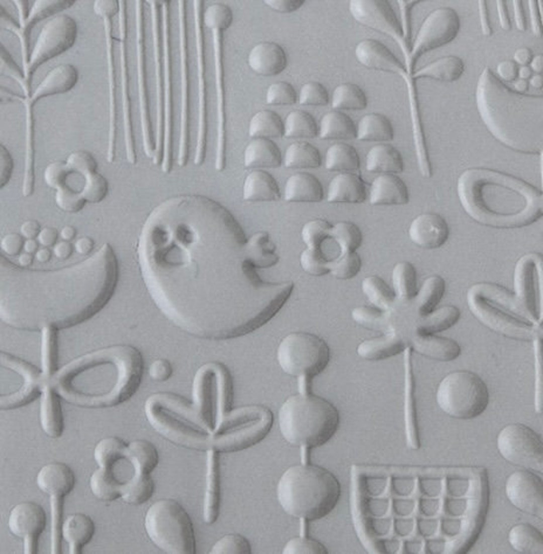 Texture Tile for Clay - Texture - Spring Cleaning Embossed - Etsy