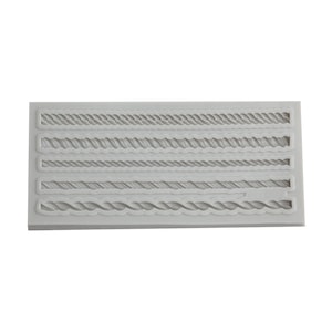 May include: Silicone mould with six different rope designs for baking and decorating cakes and other desserts.