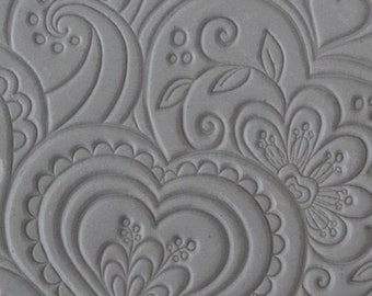 Texture Tile for Clay - Texture - Blooming Hearts