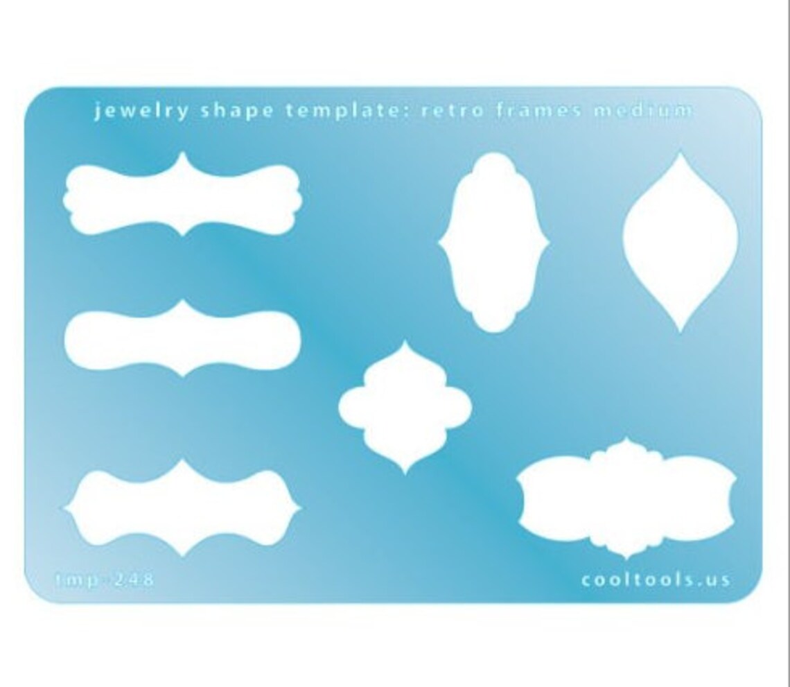Jewelry Shape Template Retro Frames Medium Translucent Etsy UK