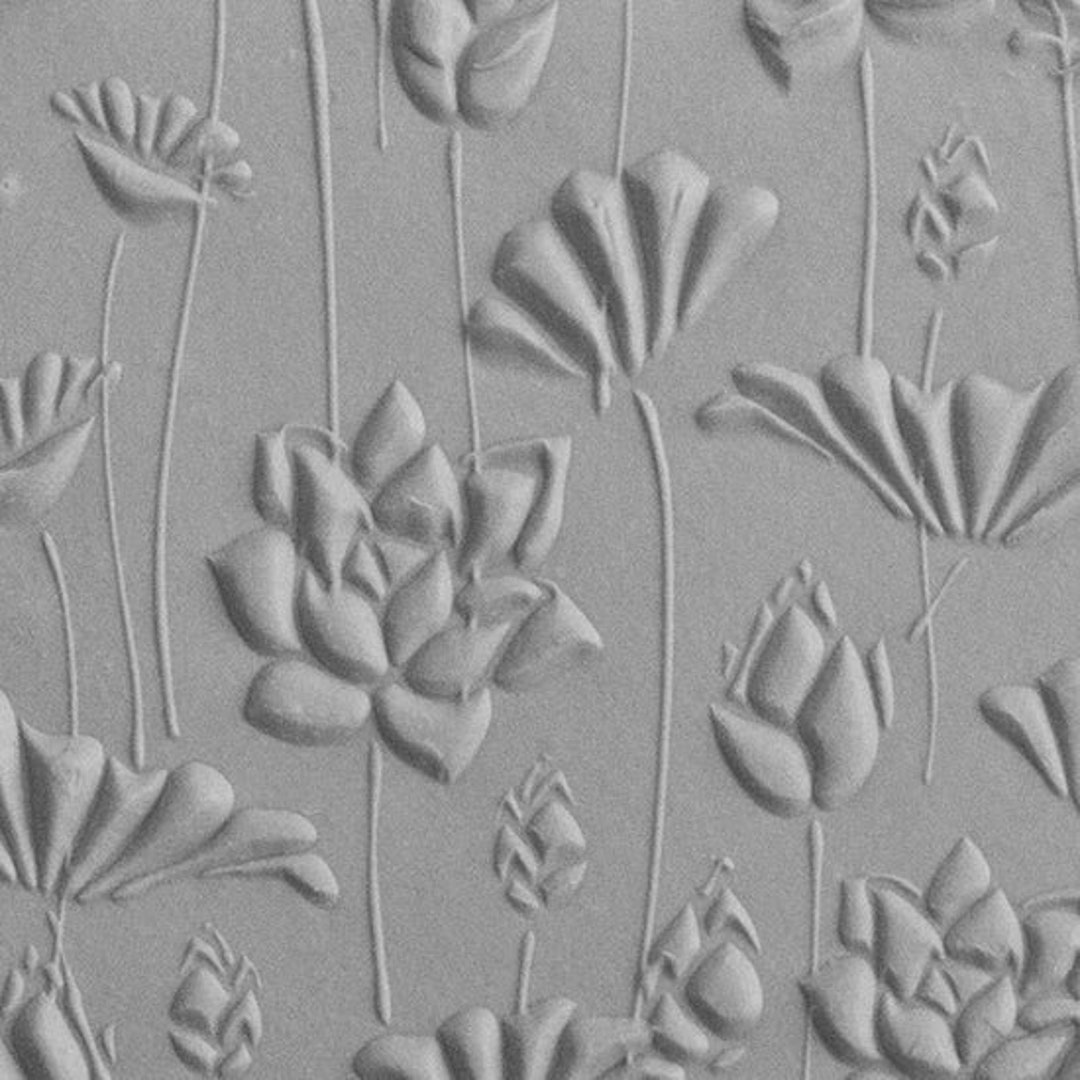 Texture Tile - Flowing Flowers Embossed - Etsy