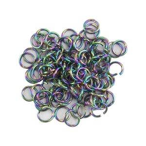 Farbige Offene Biegeringe aus Metall - Regenbogenfarbe - Rund 3.5mm - 24 Gauge - Pkg von 100