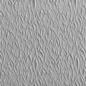 May include: A close-up of a grey textured fabric with a repeating pattern of embossed branches.