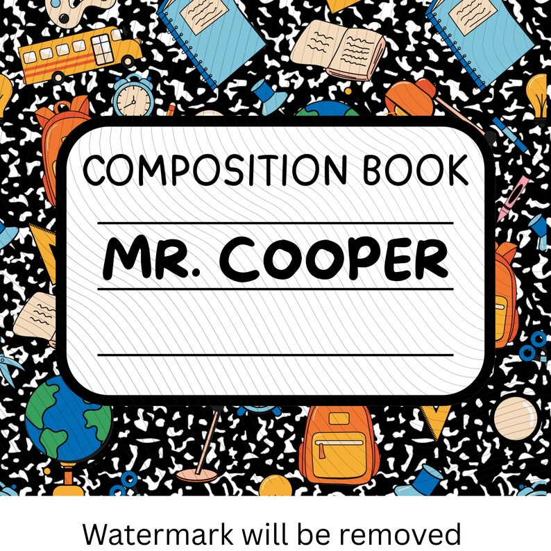 Retro Composition Notebook Teacher Digital Download - Svg Png Jpg ...