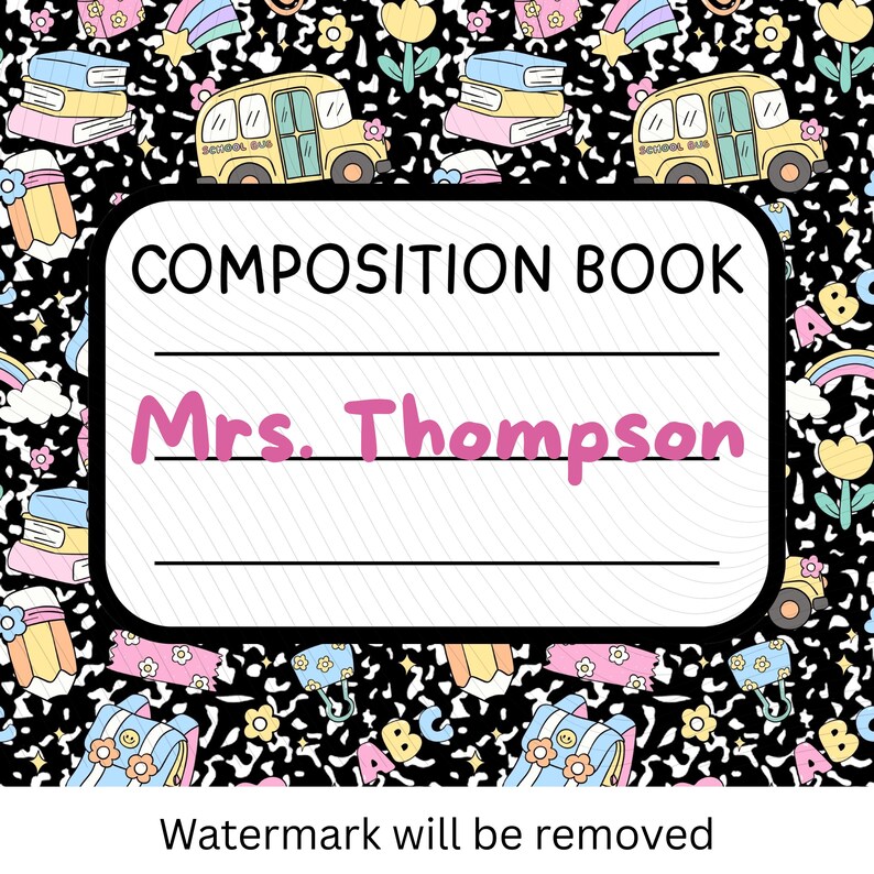 Retro Composition Notebook Teacher Digital Download - Svg Png Jpg ...