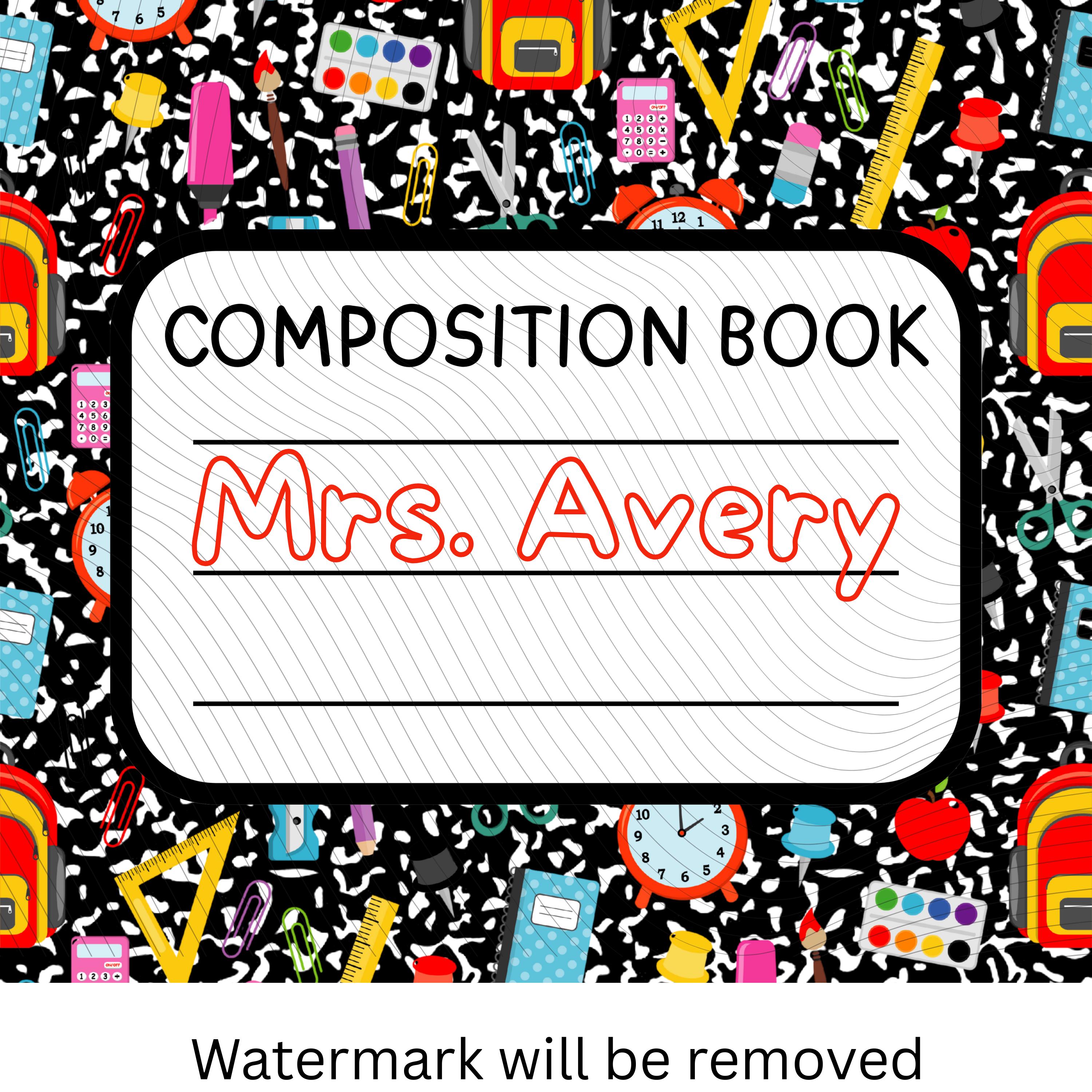 Retro Composition Notebook Teacher Digital Download - Svg Png Jpg ...