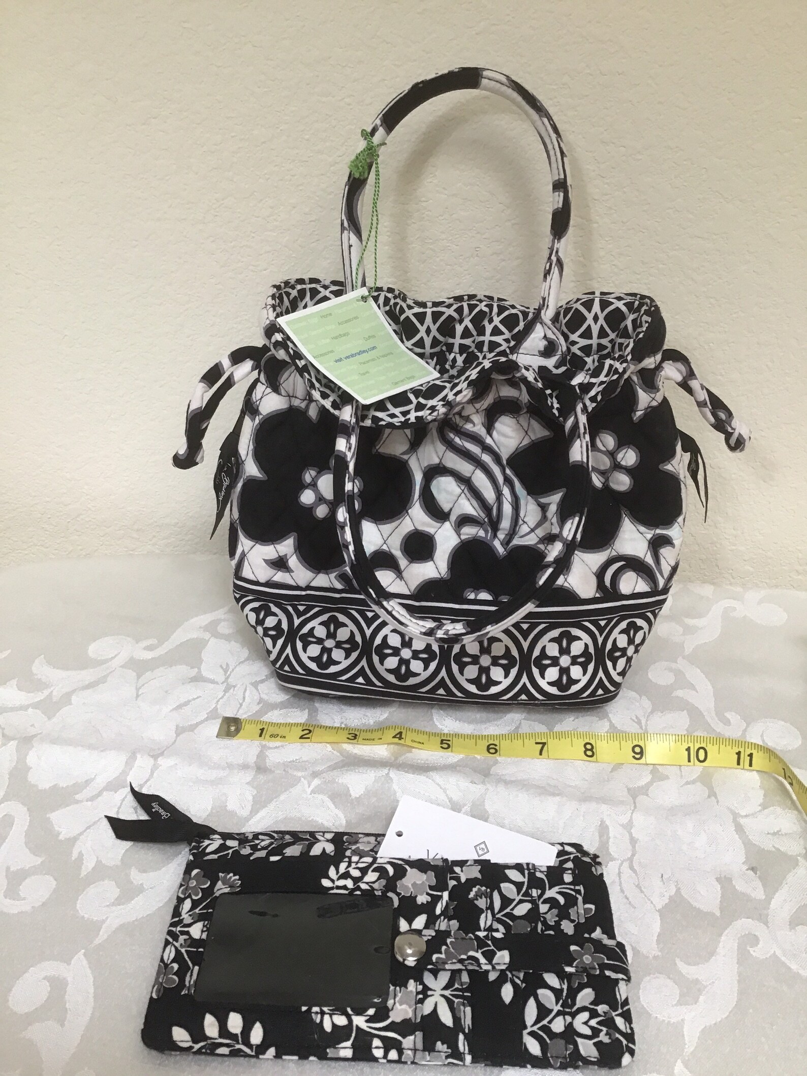 NEW Vera Bradley Handbag Black & White Floral With NEW Etsy UK