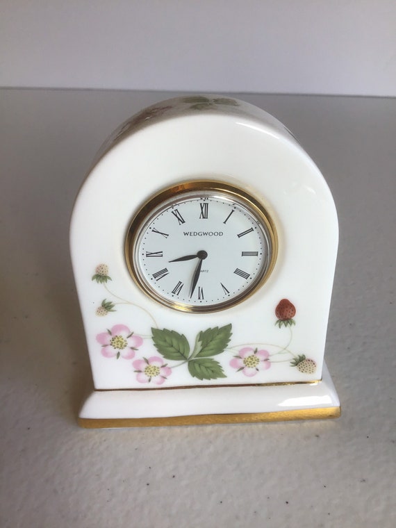 Rare WEDGEWOOD Miniature Bone China Clock Japan Movement Etsy