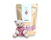 Kitten Knitting Kit - DIY Knitting Kit Gift - Amigurumi Kitten - HardiCraft Emma Cat - Knitted Kitten with Clothes - Toddler Knitted Gift