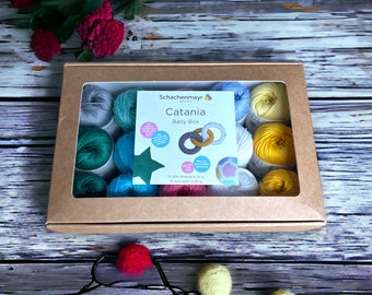 Crochet Kit Baby Box - Amigurumi Baby Activity Kit - Gift for Crocheter - Catania - Crochet Baby Toys - DIY Needlework - Schachenmayr Yarn