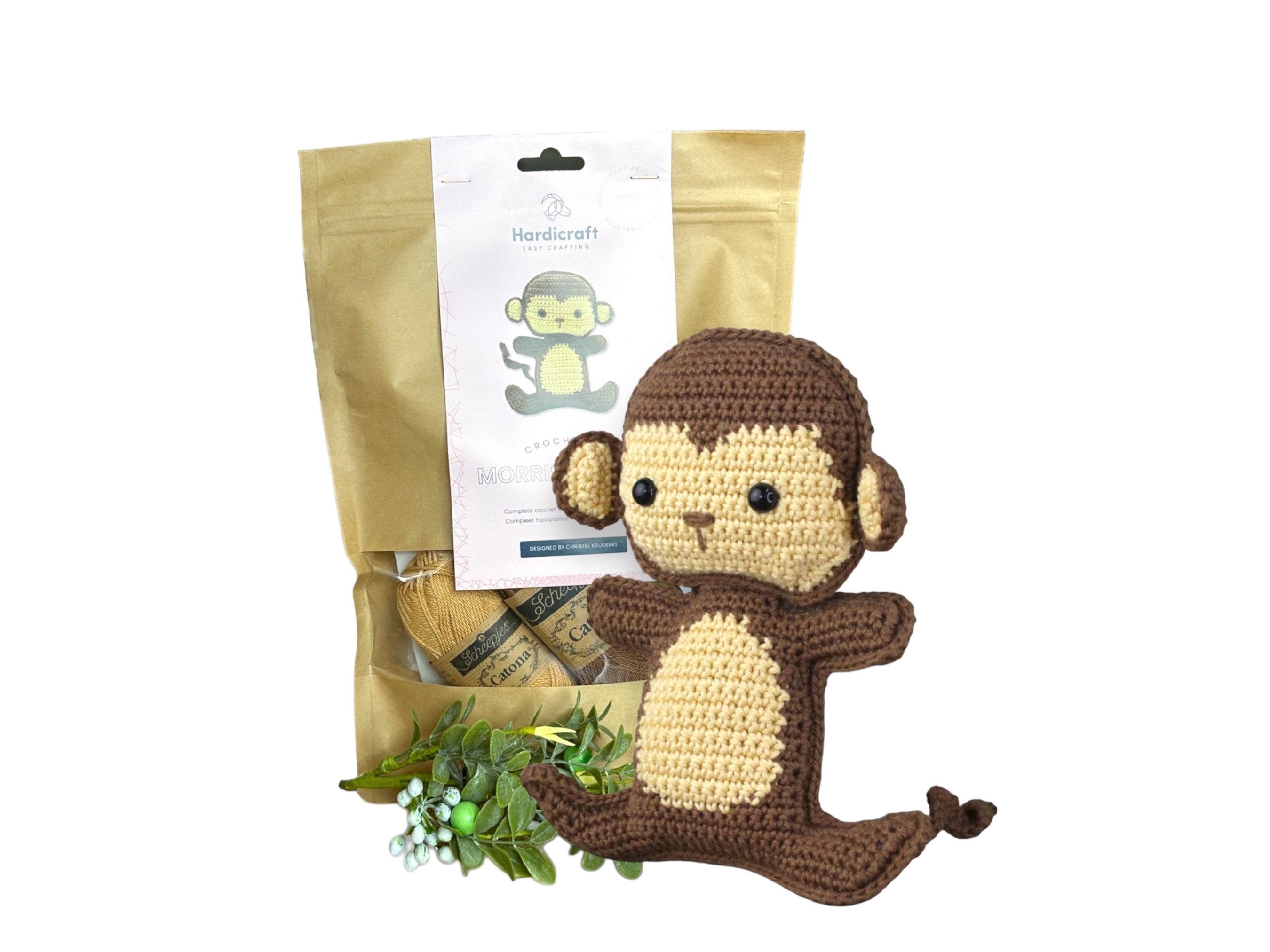 Monkey Crochet Kit - Flat Morris Stuffy, DIY Baby Lovey - Etsy
