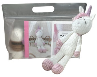 Unicorn Crochet Kit - Beginner Crochet Kit - DIY Crochet Childs Gift - Crochet Birthday Gift - DIY Crochet Kit - Unicorn Gift for Friend