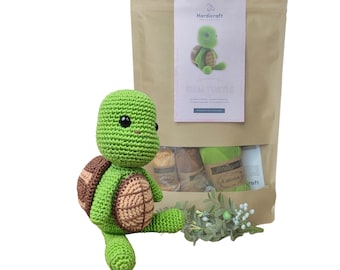 Turtle Crochet Kit - Amigurumi Turtle Gift - DIY Crochet Kit - Gift for Crocheter - DIY Needlework - Turtle Collector -DIY Gift for Friend