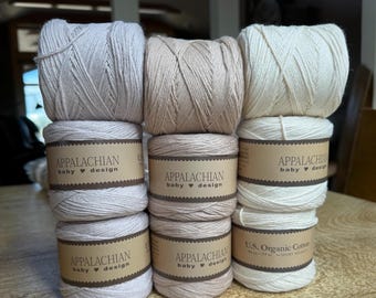 Organic Cotton Sport Weight Yarn: Appalachian Baby Design, 194 yds