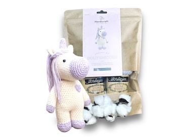 Unicorn Crochet Kit - Crochet Unicorn Kit - Amigurumi Kit - Baby Shower Unicorn Gift - Crochet Birthday Gift - DIY Crochet Kit - Unicorn Kit