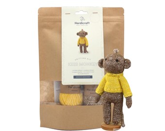 Kees Monkey Knitting Kit: Easy DIY Amigurumi Craft Soft Toy