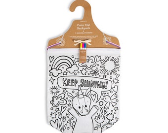 Kids DIY Drawstring Backpack - DIY Kids Color Activity - Unicorn Drawstring Bag - Unisex Birthday Gift - Create your Own Unicorn Bag