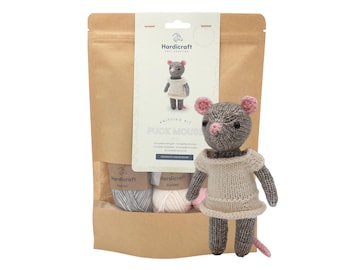 Little Mouse with Dress Knitting Kit - Amigurumi Organic Cotton Yarn