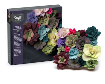 Felt Succulent Craft Kit - Kids Felt Craft - DIY Kids Flower Craft - Birthday Gift for Kid - Ages to Adult - Craft Crush Felt Flower Kit