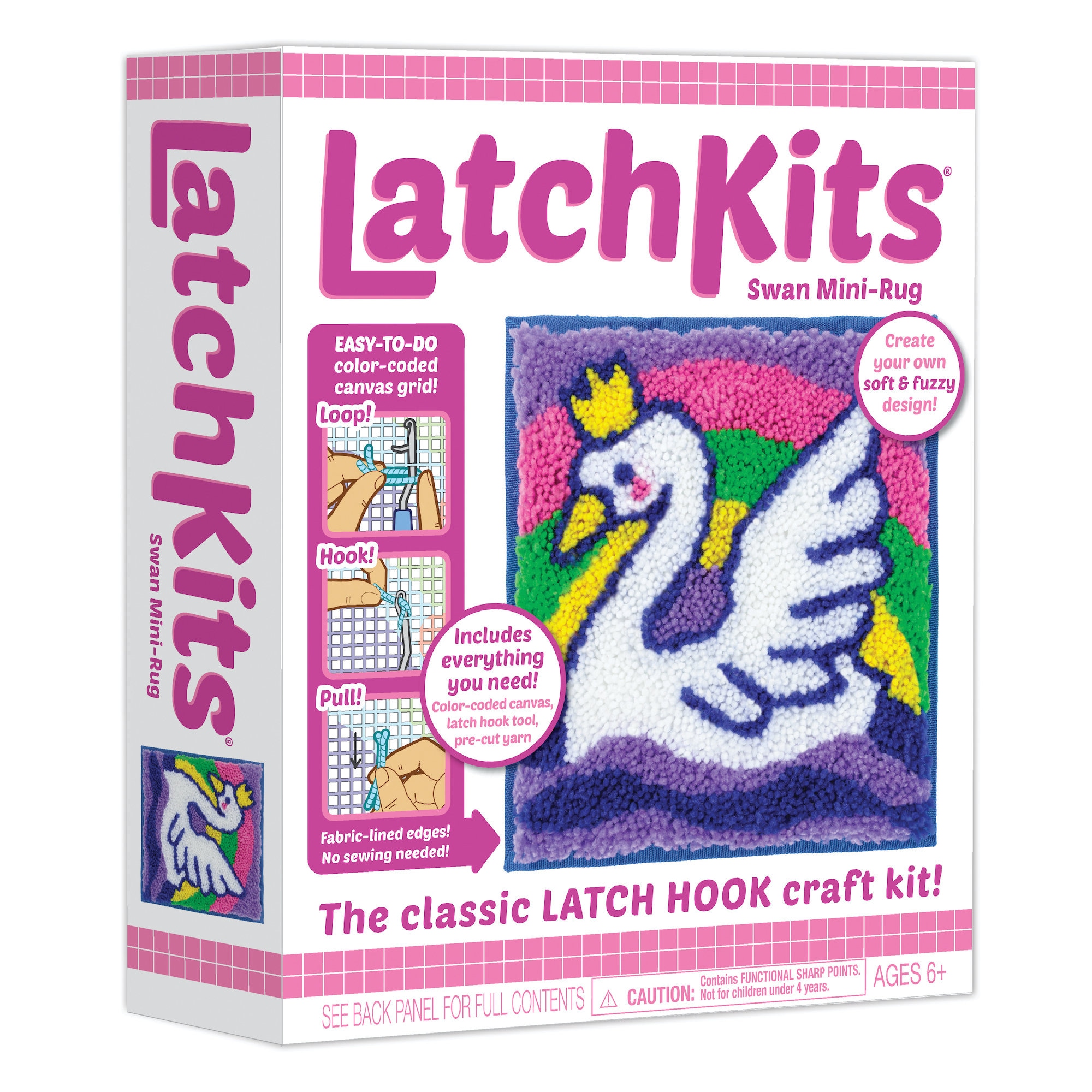 40 DIY Yarn Crafts For Kids 18 Swan Latch Hook Rug Kit: Yarn Craft Project for Kids