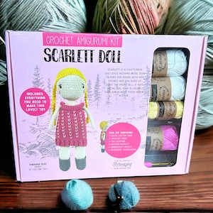 Doll Crochet Kit - DIY Amigurumi Kit - Crocheter Gift - Child Crochet Birthday Doll - DIY Needlework - Scheepjes Doll Yarn Kit - DIY Crochet