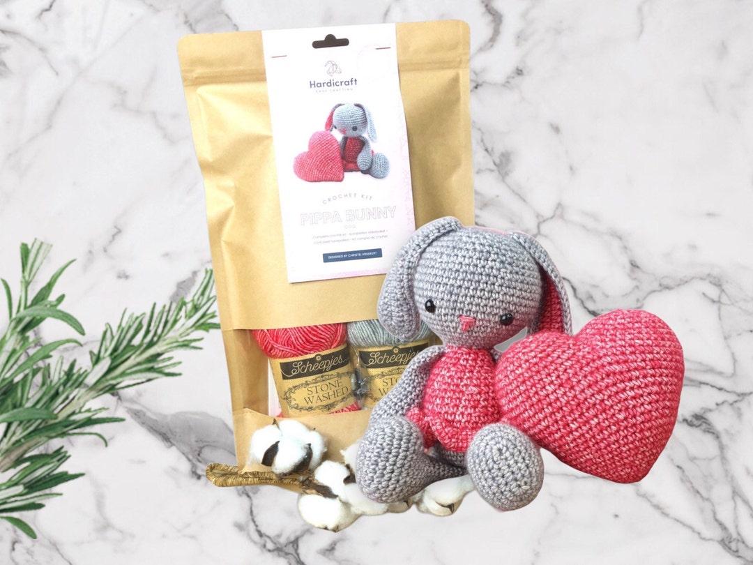 Rabbit Crochet Kit - Crochet Amigurumi Animal - Rabbit Gift - DIY ...
