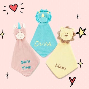Baby Wash Cloth, Personalized Baby Gift, Baby Shower Gift, Baby/Toddler Washcloth, Dino/Lion/Unicorn Washcloth for Baby or Toddler, BathTime