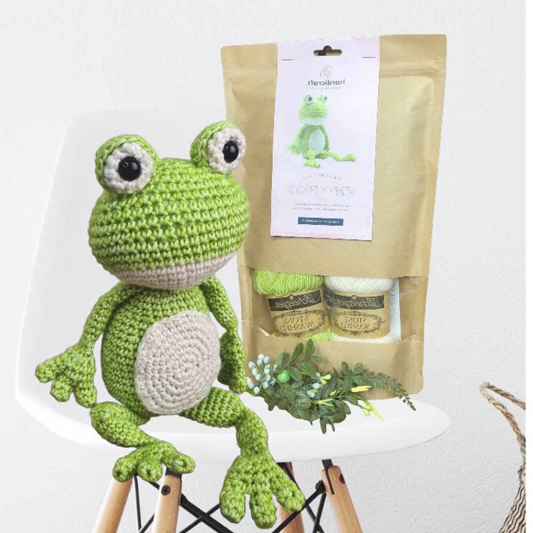 Frog Crochet Kit - Amigurumi Frog Gift - DIY Crochet Kit - Gift for ...