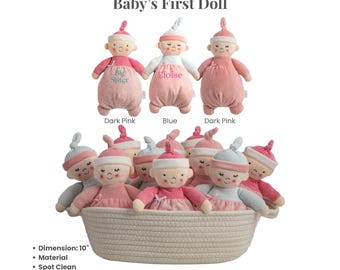 Personalized Minky Baby Doll | Soft Cuddle Lovey, Baby Shower Gift