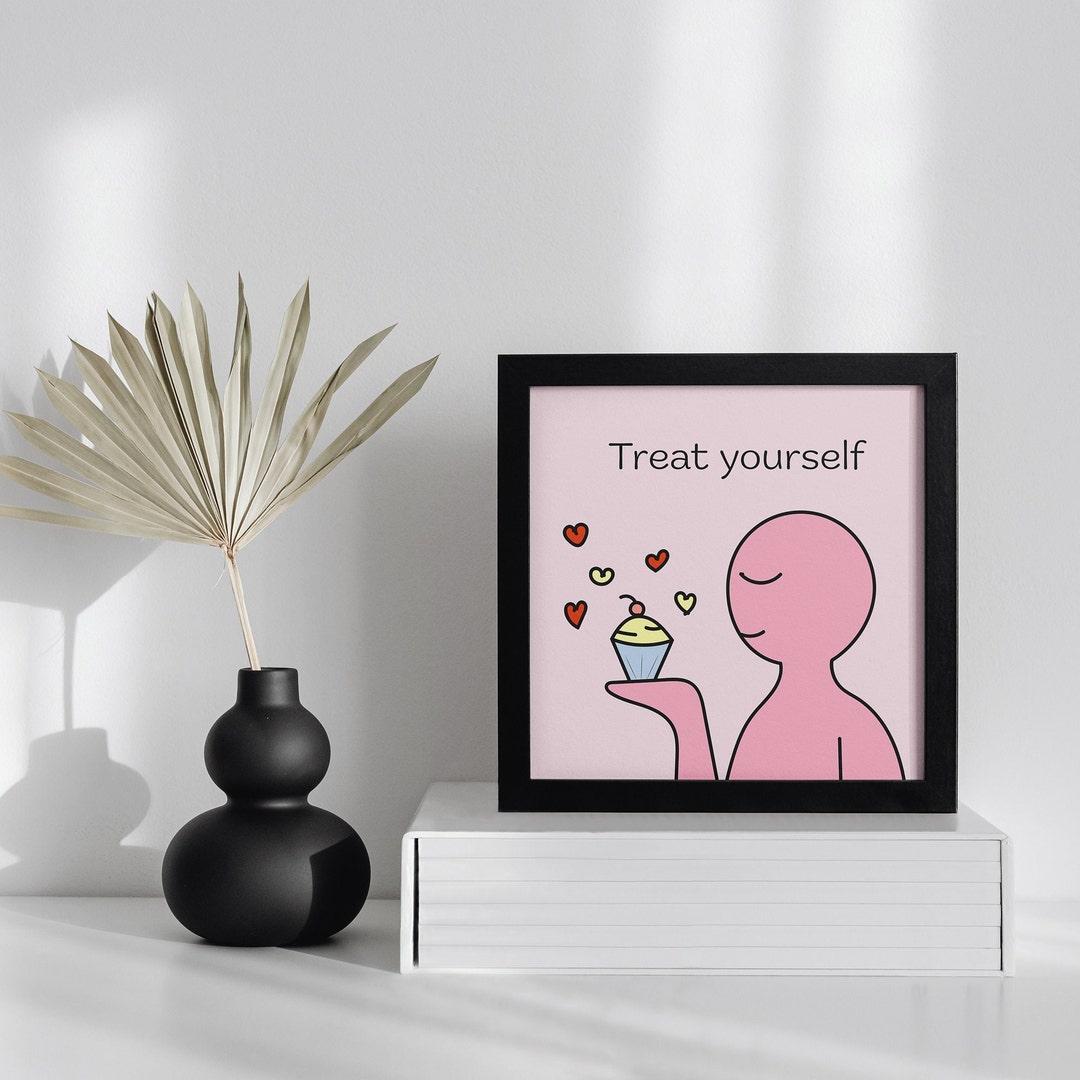 High-quality 16x16 Square Printable Self Love Treat Yourself Pink ...