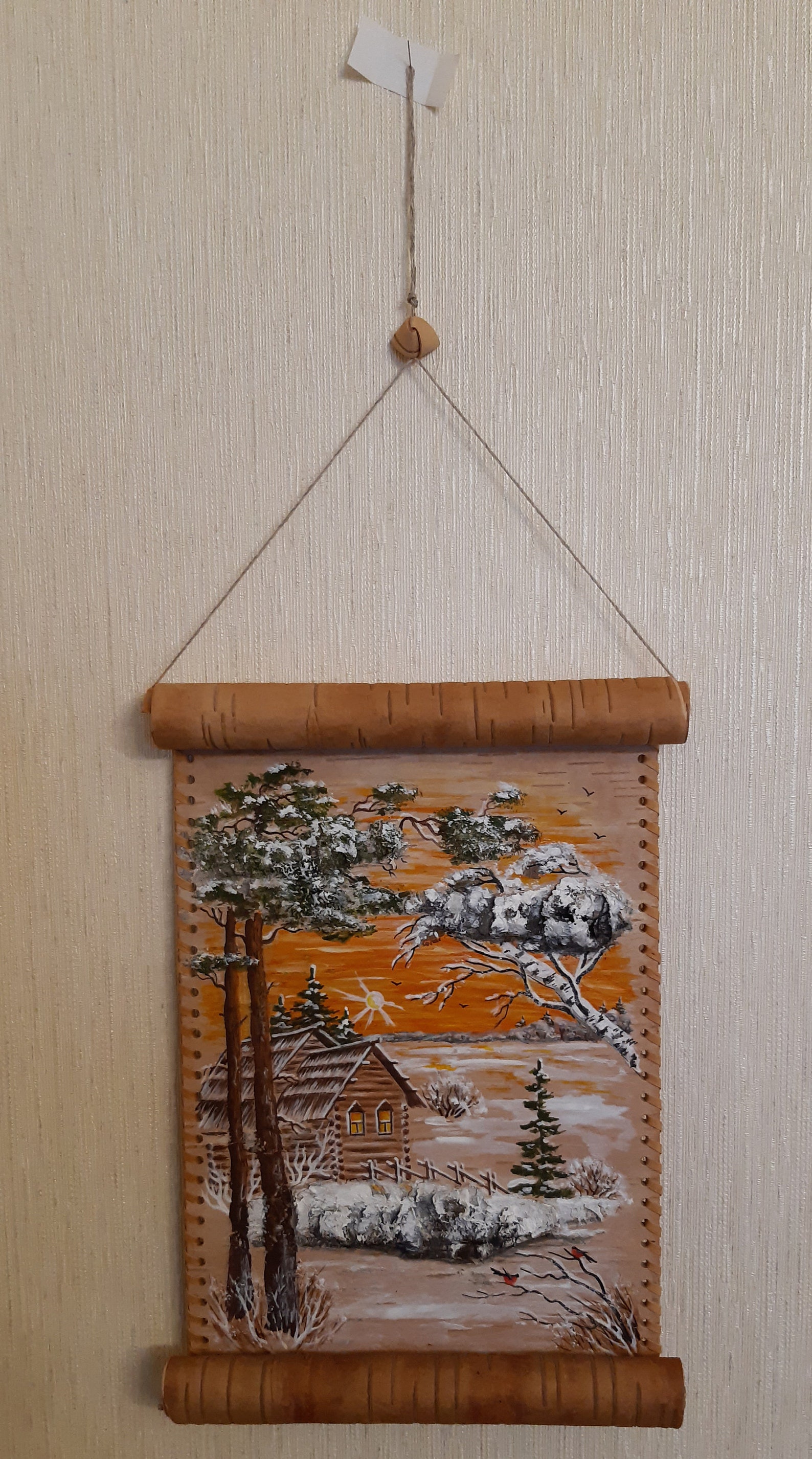Painting on birch bark Etsy