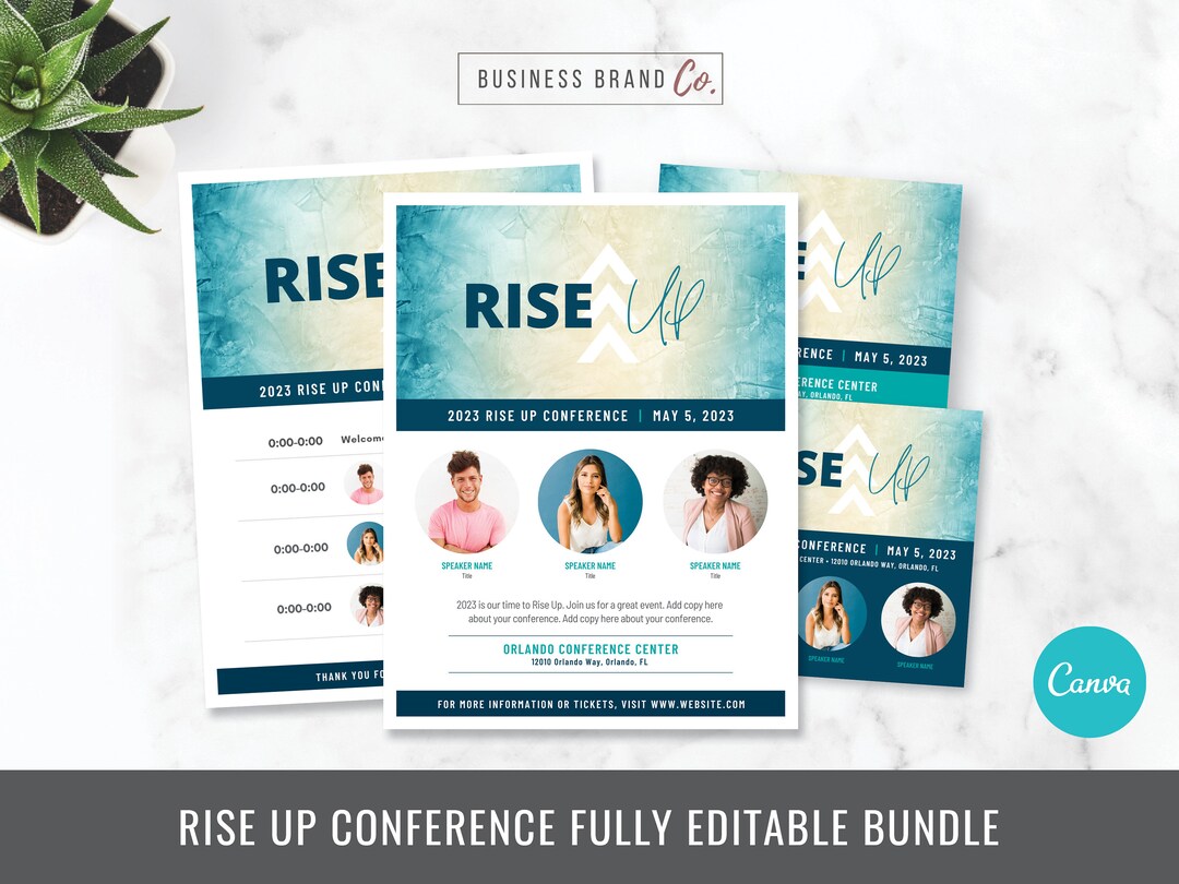 Rise up Conference Event Flyer and Social Media Bundle Etsy