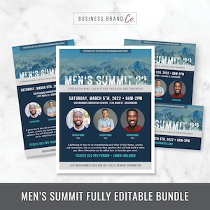 Men&#39;s Summit Event Flyer and Social Media Bundle