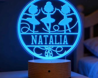 Lámpara de noche de bailarina personalizada / Decoración personalizada para sala de baile
